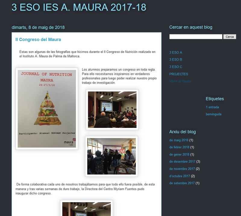 El blog de 3 de ESO en el IES A Maura. Me encanta ver la cantidad de cosas que que hicimos. 